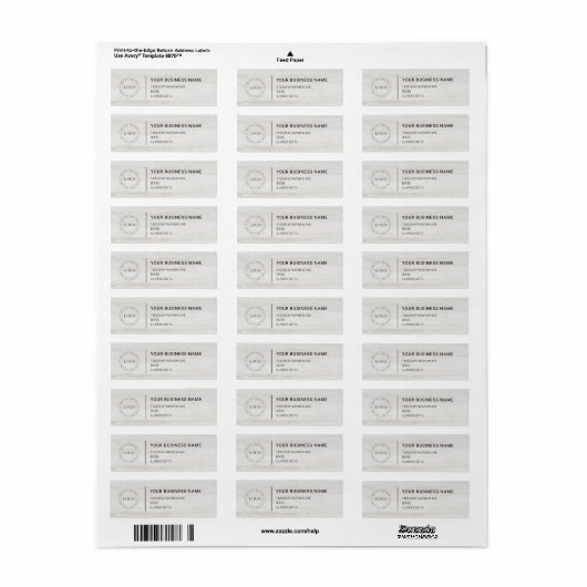 Modern Professional Business Return Address Etiket (Full Sheet)