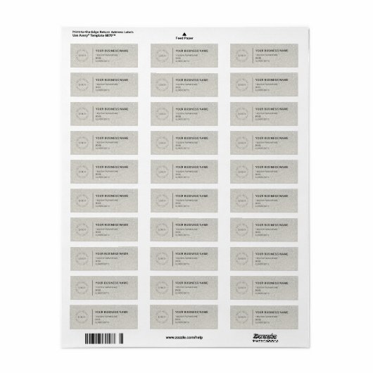 Modern Professional Business Return Address Etiket (Full Sheet)