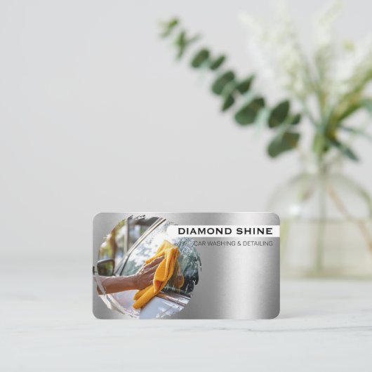 Modern Professional Car Detailing Washing Cleaning Visitekaartje (Staand voorkant)