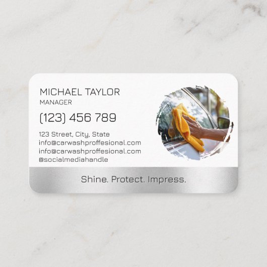 Modern Professional Car Detailing Washing Cleaning Visitekaartje (Achterkant)