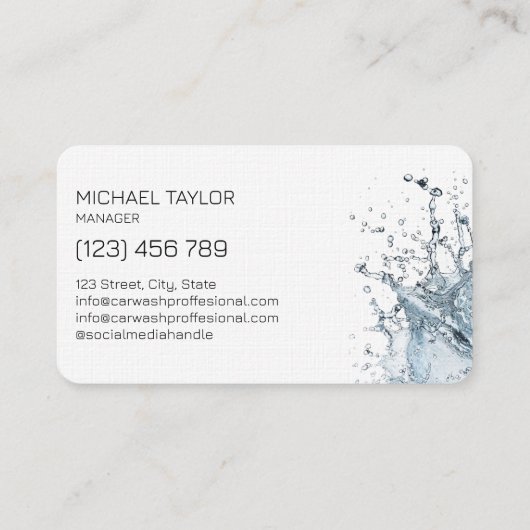 Modern Professional Car Detailing Washing Cleaning Visitekaartje (Achterkant)