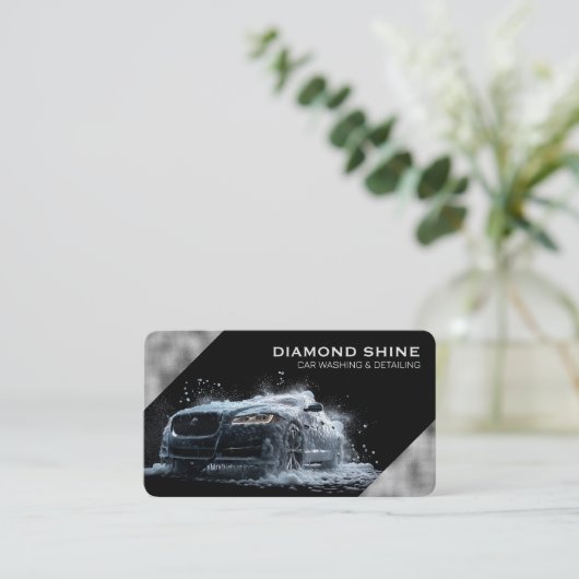 Modern Professional Car Detailing Washing Cleaning Visitekaartje (Staand voorkant)