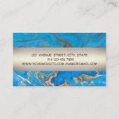 Modern Professional Charming, Lotus, Blue Marble Visitekaartje (Achterkant)