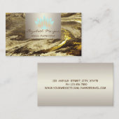Modern Professional Charming, Lotus, Marble Visitekaartje (Voorkant / Achterkant)