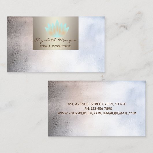 Modern Professional Charming, Mettalic, Lotus Visitekaartje (Voorkant / Achterkant)