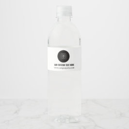 Modern Professional Chic White Business Branding Waterfles Etiket