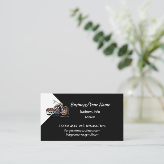 Modern Professional Classic Motorcycle  Visitekaartje (Staand voorkant)