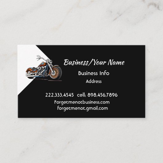Modern Professional Classic Motorcycle Visitekaartje (Voorkant)