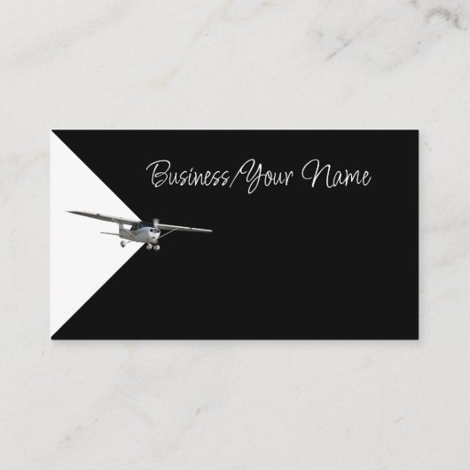 Modern Professional Classic Private Plane Flying Visitekaartje (Achterkant)