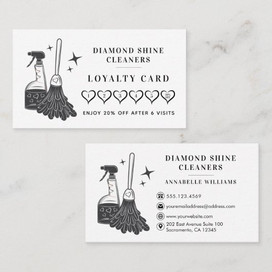 Modern Professional Cleaning Company Klantenkaartje (Voorkant / Achterkant)