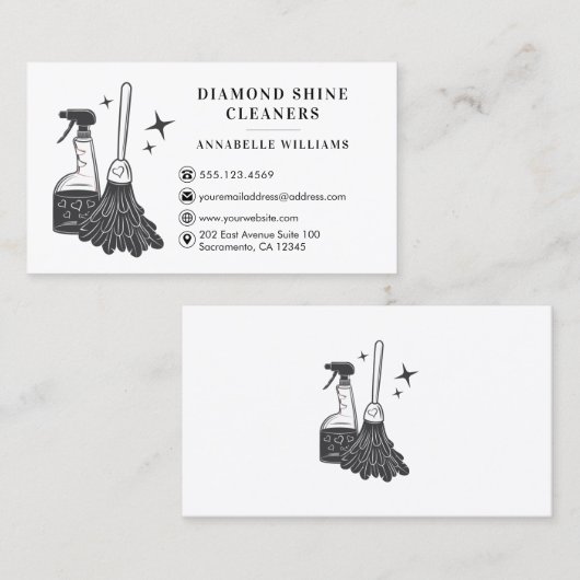 Modern Professional Cleaning Company Visitekaartje (Voorkant / Achterkant)
