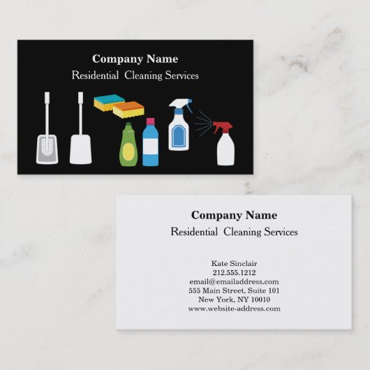 Modern Professional Cleaning Service Visitekaartje (Voorkant / Achterkant)
