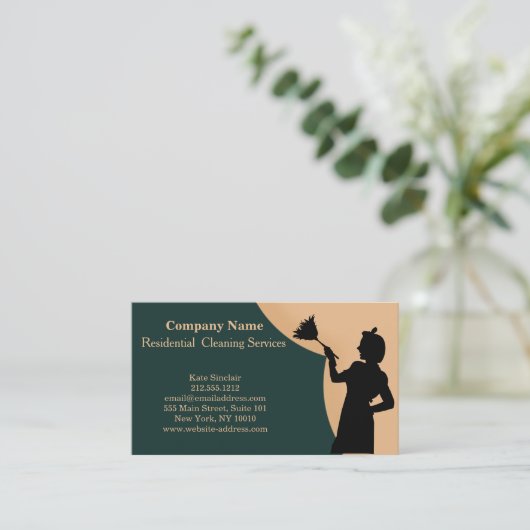 Modern Professional Cleaning Service Visitekaartje (Staand voorkant)