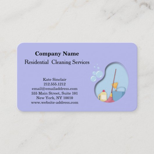 Modern Professional Cleaning Service Visitekaartje (Voorkant)
