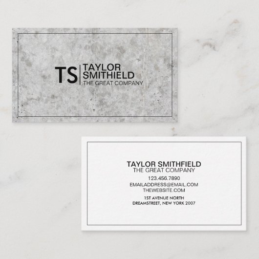 Modern Professional Corporate Trendy Concrete Visitekaartje (Voorkant / Achterkant)
