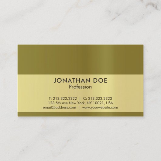 Modern Professional Creative Black en Gold Luxe Visitekaartje (Voorkant)
