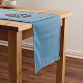 Modern Professional Custom Business Dusty Blue Korte Tafelloper (Voorbeeld)