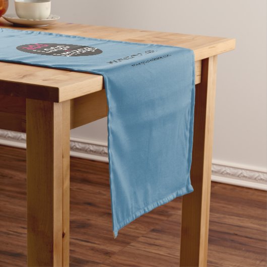 Modern Professional Custom Business Dusty Blue Korte Tafelloper (Voorbeeld)