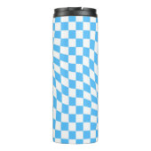 Modern Professional Custom Merk Checker Bleek Blue Thermosbeker (Achterkant)