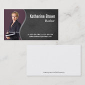 Modern, Professional, damask, Real Estate, Foto Visitekaartje (Voorkant / Achterkant)