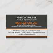 Modern Professional Drywall Plastering Services  Visitekaartje (Achterkant)