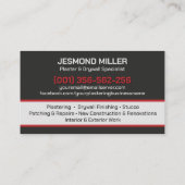 Modern Professional Drywall Plastering Services  Visitekaartje (Achterkant)