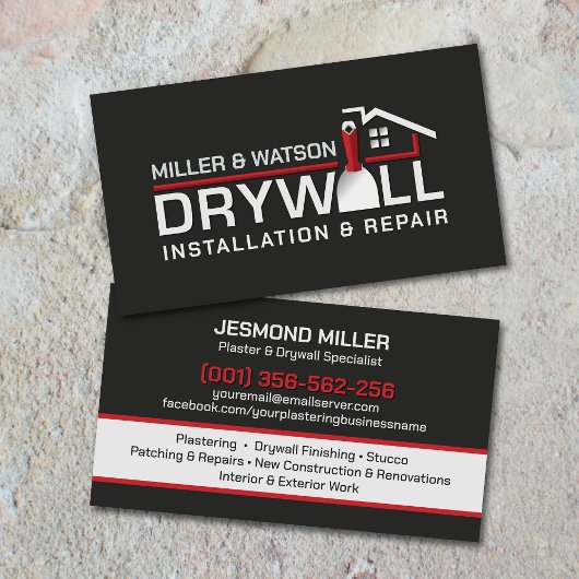 Modern Professional Drywall Plastering Services  Visitekaartje