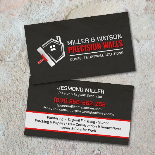 Modern Professional Drywall Plastering Services  Visitekaartje