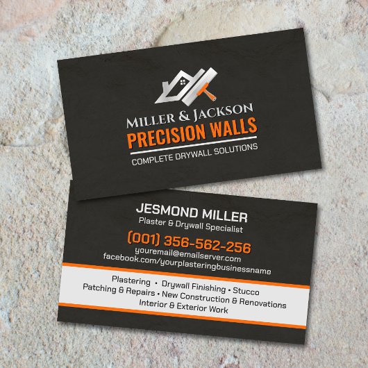 Modern Professional Drywall Plastering Services  Visitekaartje