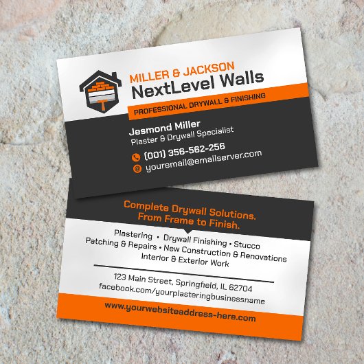 Modern Professional Drywall Plastering Services  Visitekaartje