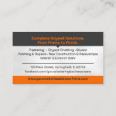 Modern Professional Drywall Plastering Services  Visitekaartje (Achterkant)