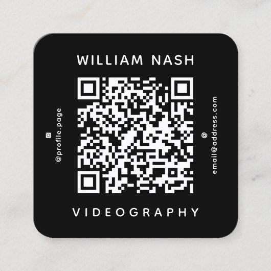 Modern professional duotone QR code Vierkante Visitekaartje (Voorkant)