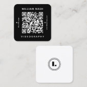 Modern professional duotone QR code Vierkante Visitekaartje (Voorkant / Achterkant)