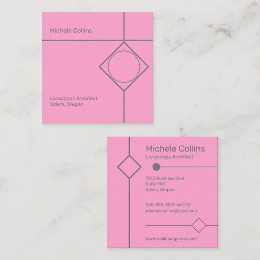 Modern Professional Elegance Square Visitekaartje (Voorkant / Achterkant)