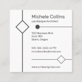 Modern Professional Elegance Square Visitekaartje (Achterkant)