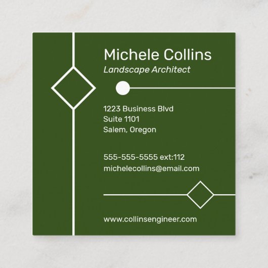 Modern Professional Elegance Square Visitekaartje (Achterkant)