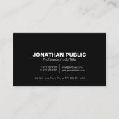 Modern Professional Elegant Black White Minimal Visitekaartje (Voorkant)