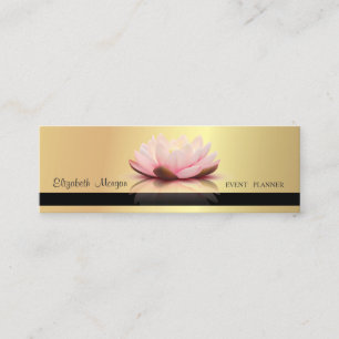 Modern Professional Elegant Gold, Stripe Lotus Mini Visitekaartje