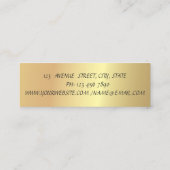 Modern Professional Elegant Gold, Stripe Lotus Mini Visitekaartje (Achterkant)