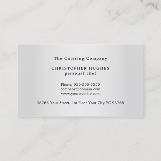Modern Professional Elegant Nutrition Chef Visitekaartje (Achterkant)