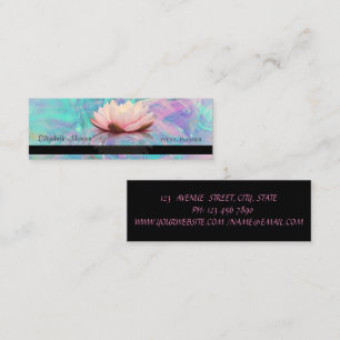 Modern Professional Elegant Opal, Stripe Lotus Mini Visitekaartje