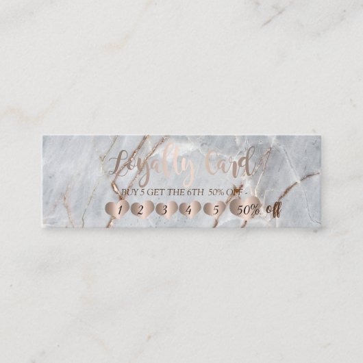 Modern Professional Elegant Roos Gold Hearts Marbl Klantenkaartje (Voorkant)