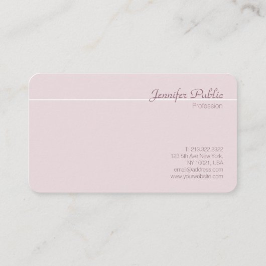 Modern Professional Elegant Trendy Matte Visitekaartje (Achterkant)