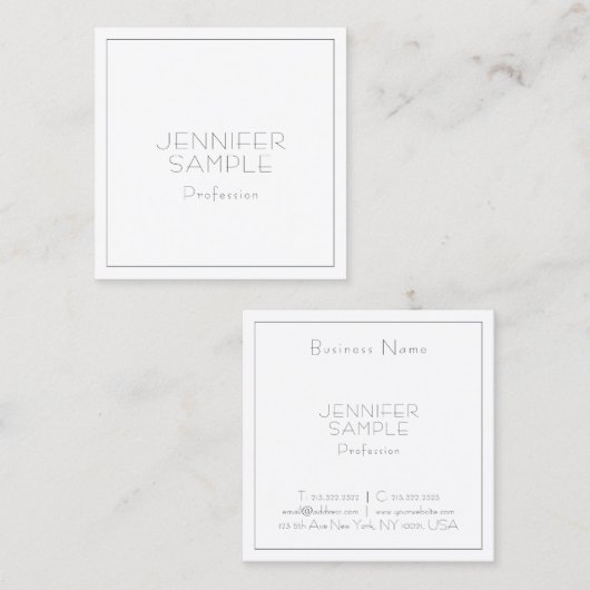 Modern Professional Elegant Trendy Sjabloon Vierkante Visitekaartje (Voorkant / Achterkant)