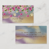 Modern Professional Faux Gold, Flowers Colorful Visitekaartje (Voorkant / Achterkant)