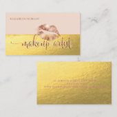 Modern Professional Faux Gold ,lippen,Makeup Artis Visitekaartje (Voorkant / Achterkant)