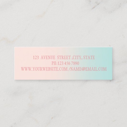 Modern Professional Faux Lashes, Silver, Makeup Mini Visitekaartje (Achterkant)