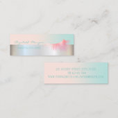 Modern Professional Faux Lashes, zilver Mini Visitekaartje (Voorkant / Achterkant)