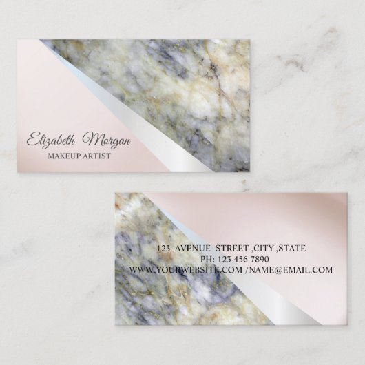 Modern Professional Geometric, marmer Visitekaartje (Voorkant / Achterkant)