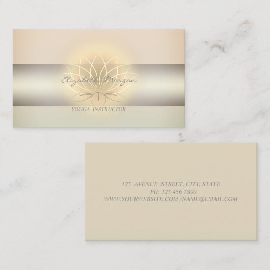 Modern Professional Girly Charming, Lotus Visitekaartje (Voorkant / Achterkant)